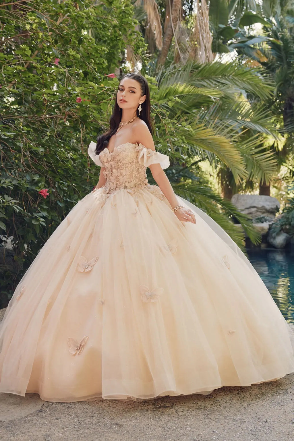 Embellished Lace Applique Tulle Ball Gown Quinceañera Princess JTJT1448J JULT