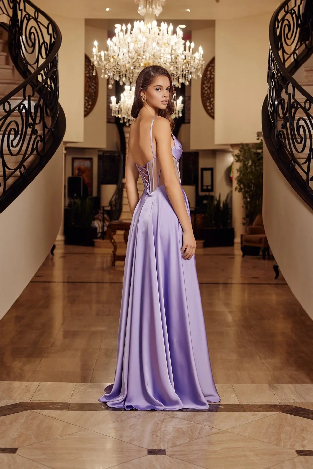 Elegant Beaded Embellished A-Line Long Formal Prom Evening Gown NXA1738 NXAB