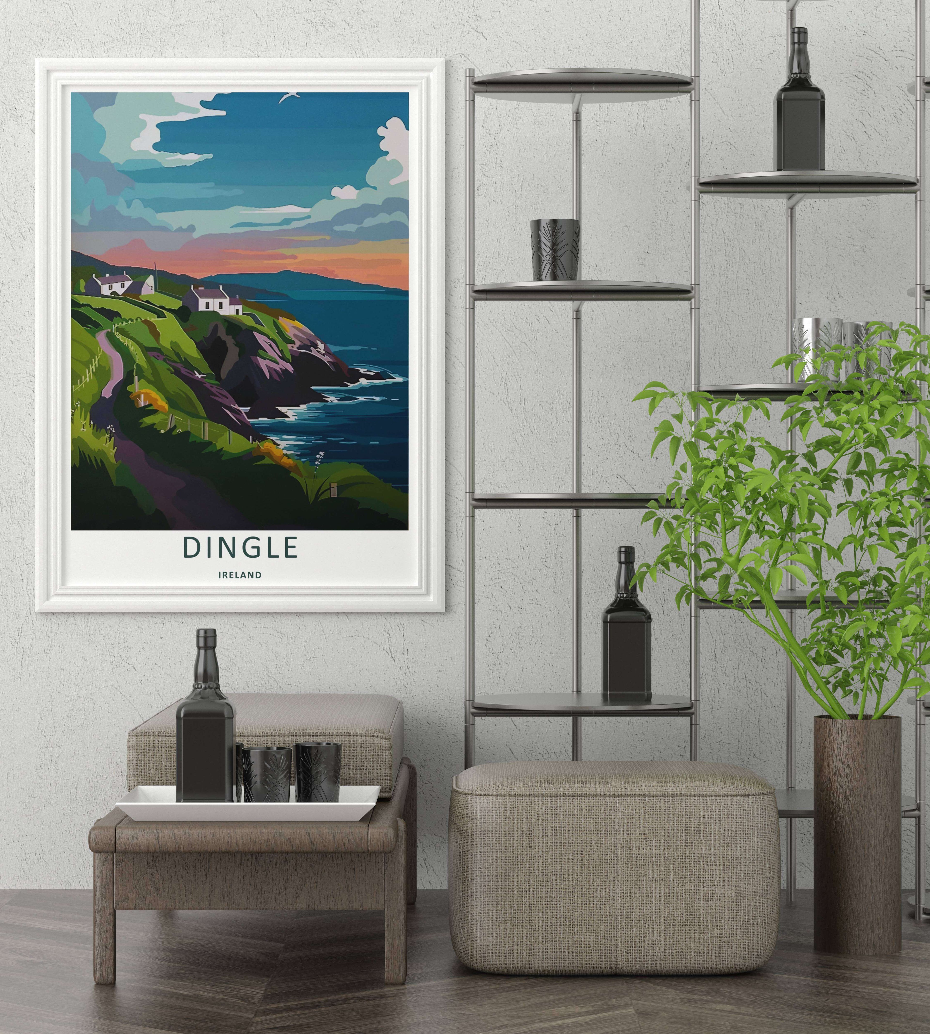 Dingle Ireland Sunset Coastal Print | Cliffside Walking Trail Wall Art