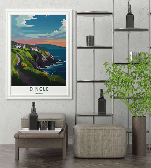 Dingle Ireland Sunset Coastal Print | Cliffside Walking Trail Wall Art