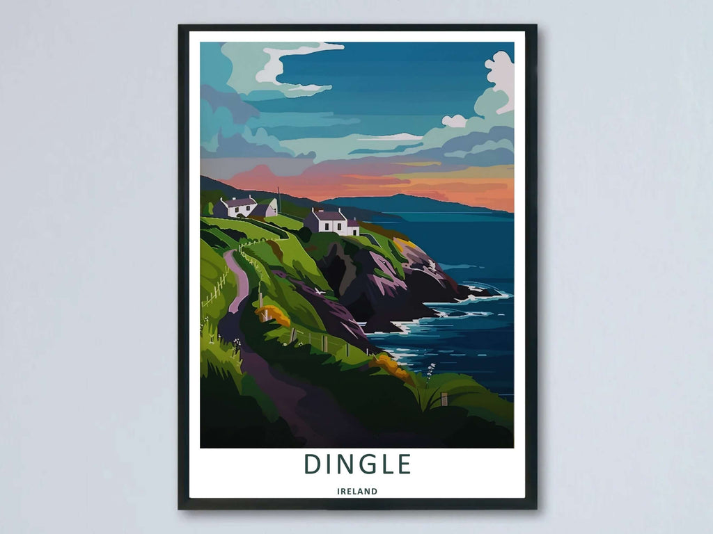 Dingle Ireland Sunset Coastal Print | Cliffside Walking Trail Wall Art