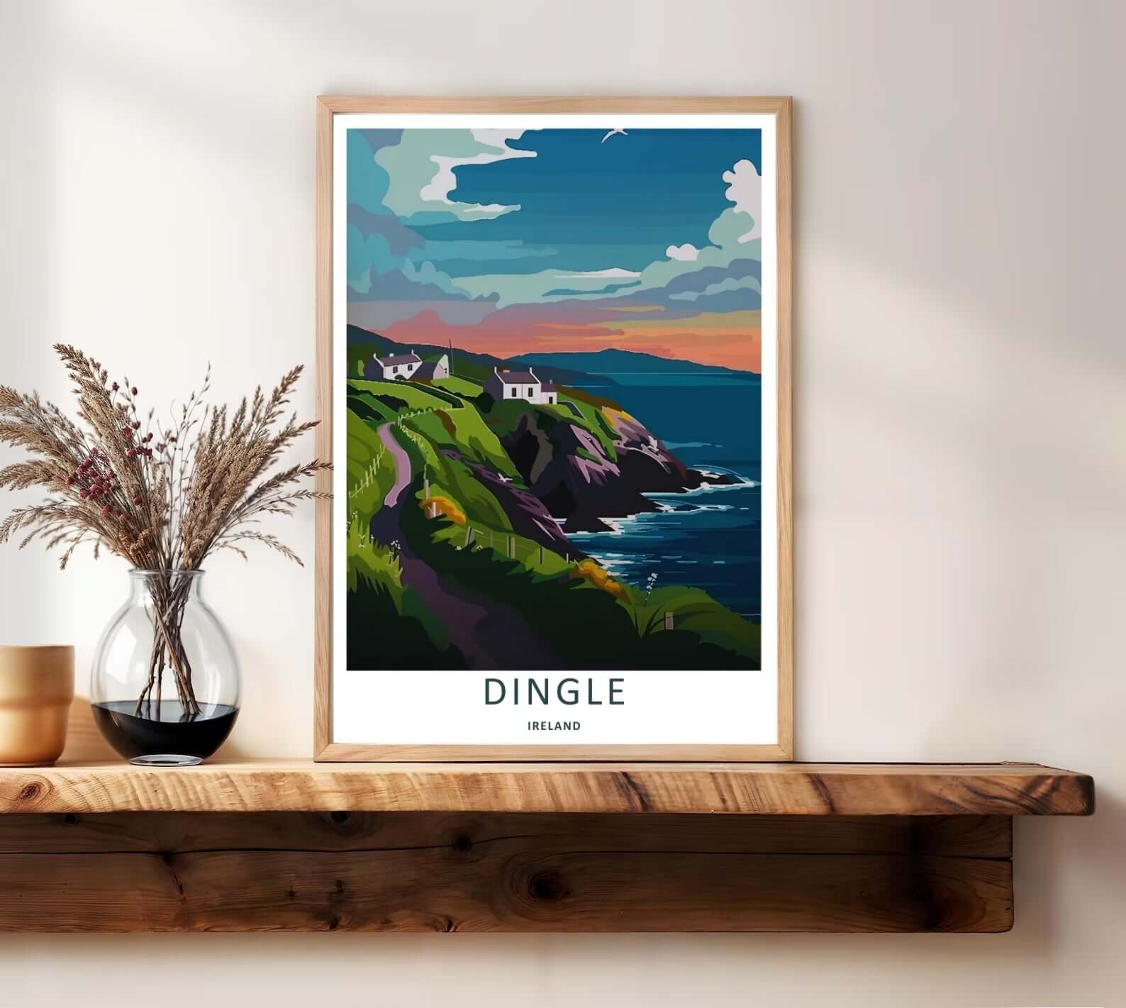 Dingle Ireland Sunset Coastal Print | Cliffside Walking Trail Wall Art