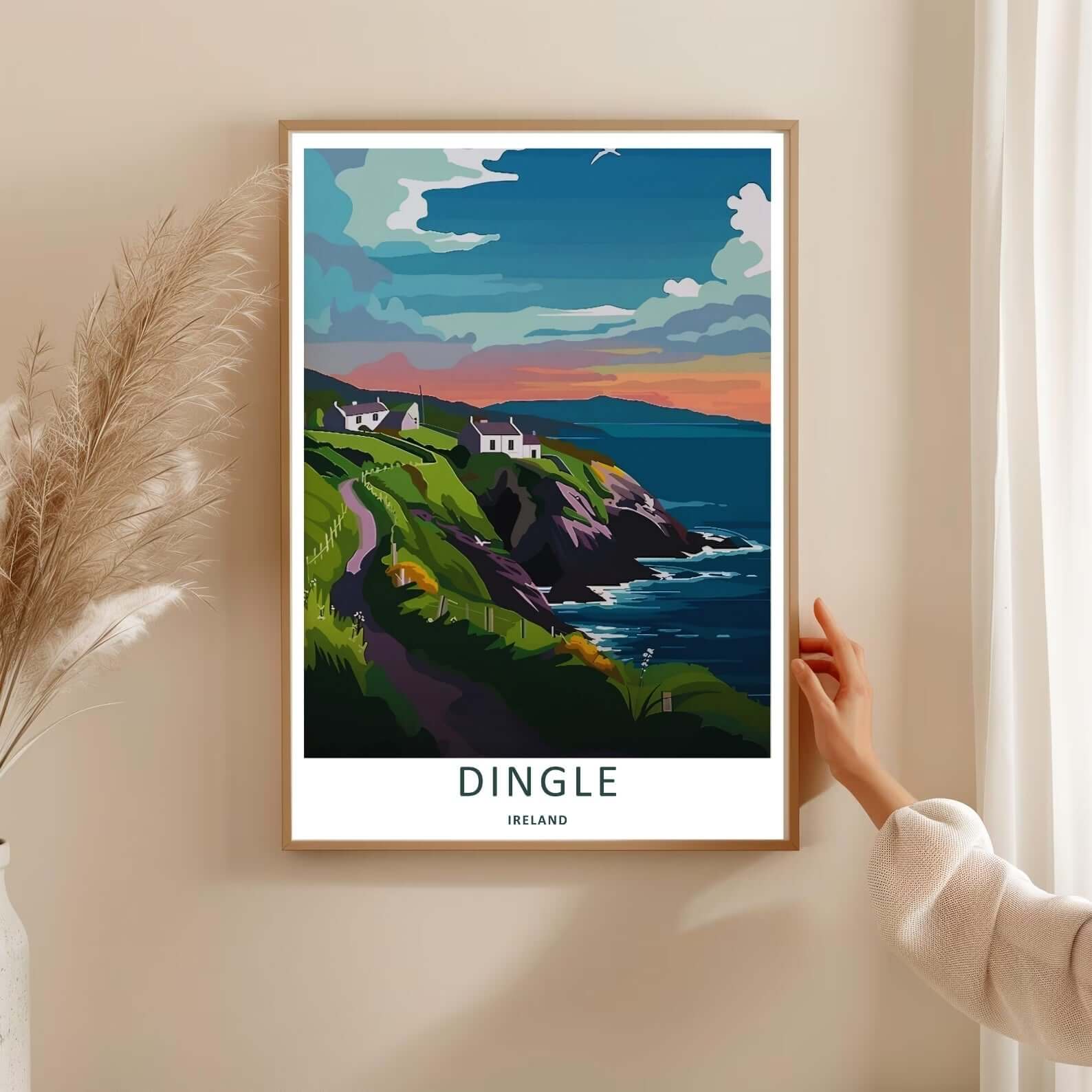 Dingle Ireland Sunset Coastal Print | Cliffside Walking Trail Wall Art