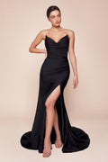 STRAPLESS STRETCH SATIN FITTED GOWN CDCD791 CIND
