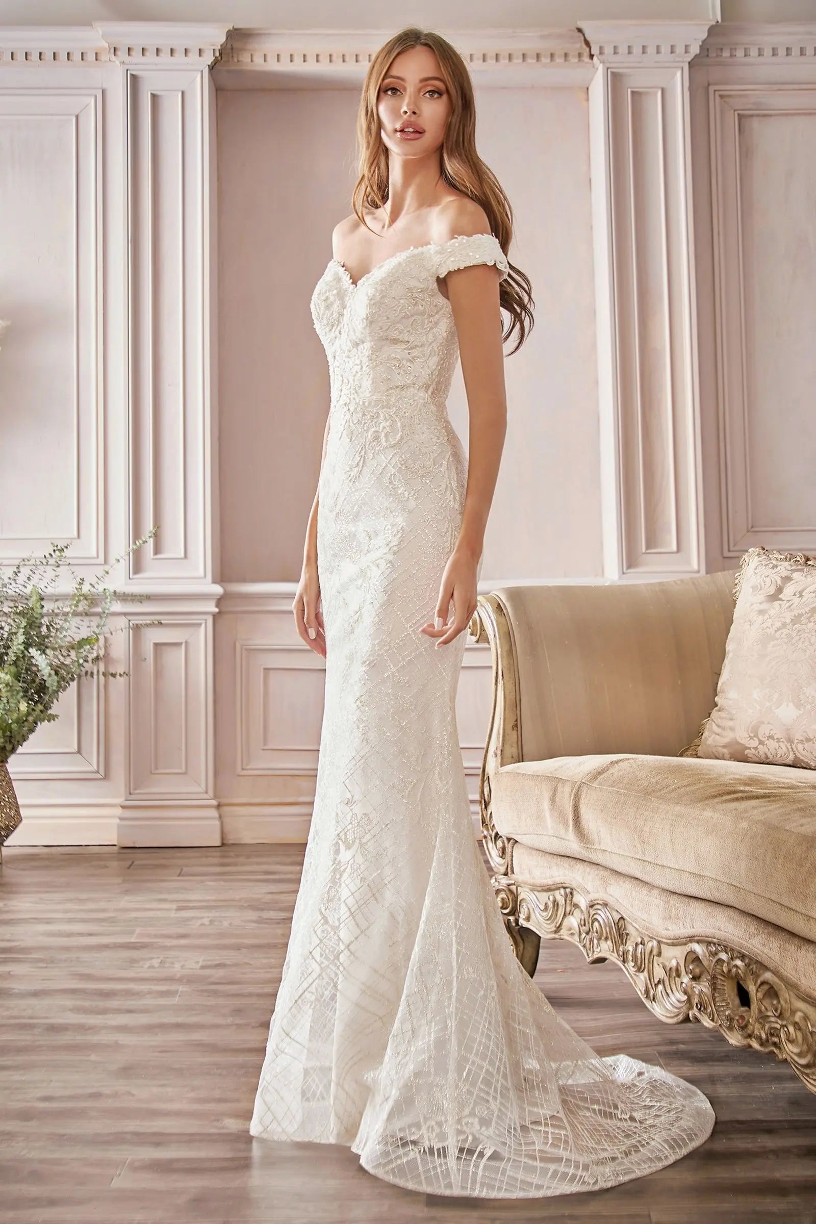 Off-the-shoulder Bridal Gown CDCD929 CIND