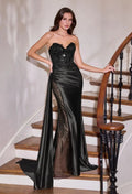 Sequins Embellished Long Graduation Gown w/ Corset Bodice & Side Drape CDCDS565 CIND